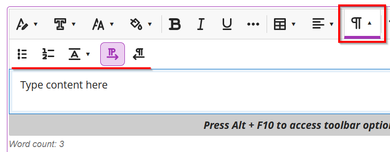 Image of List icon locations on toolbar.