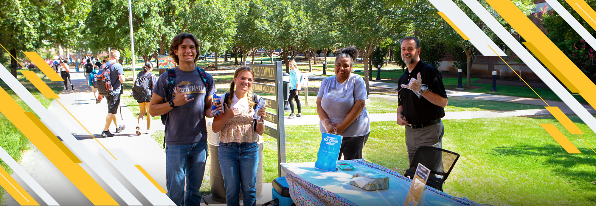 Cameron Students posing for a picture on Campus