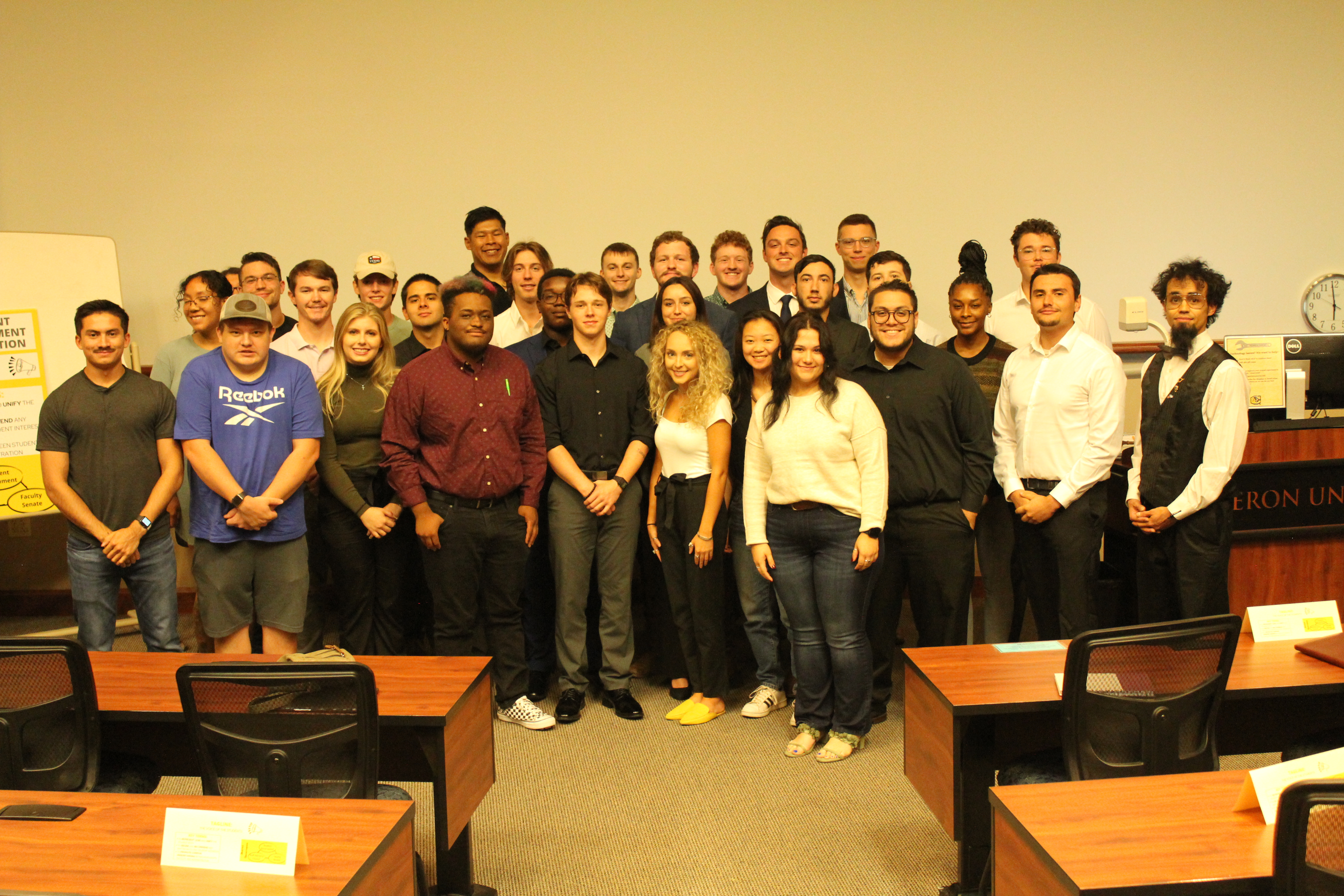 Cameron Students posing for a picture on Campus