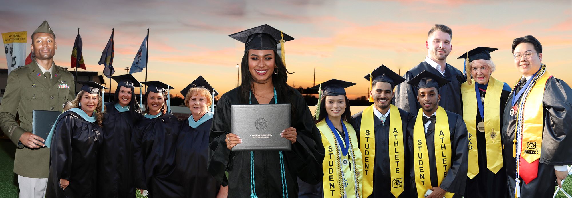 Photo of graduates in Regalia