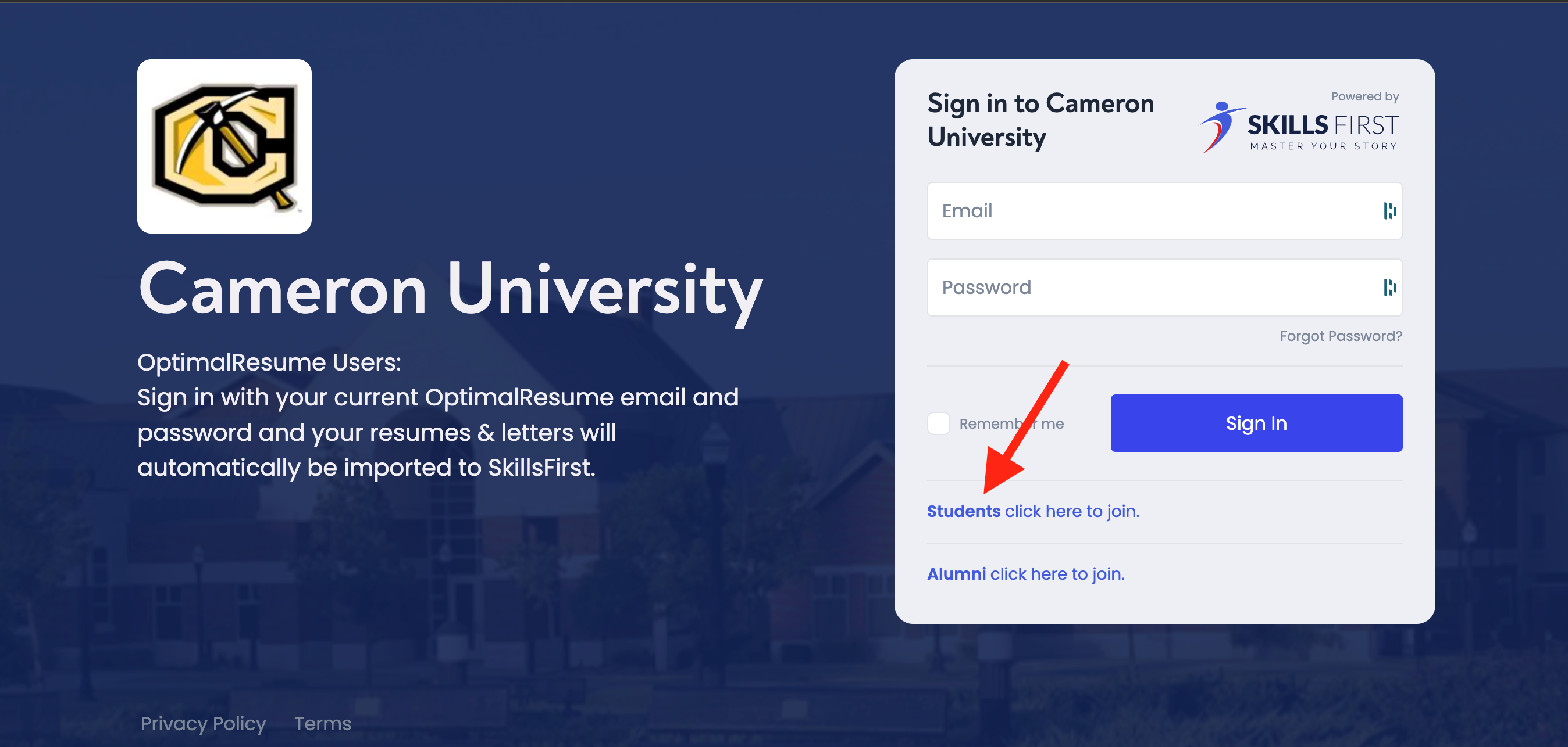 SkillsFirst homepage screenshot