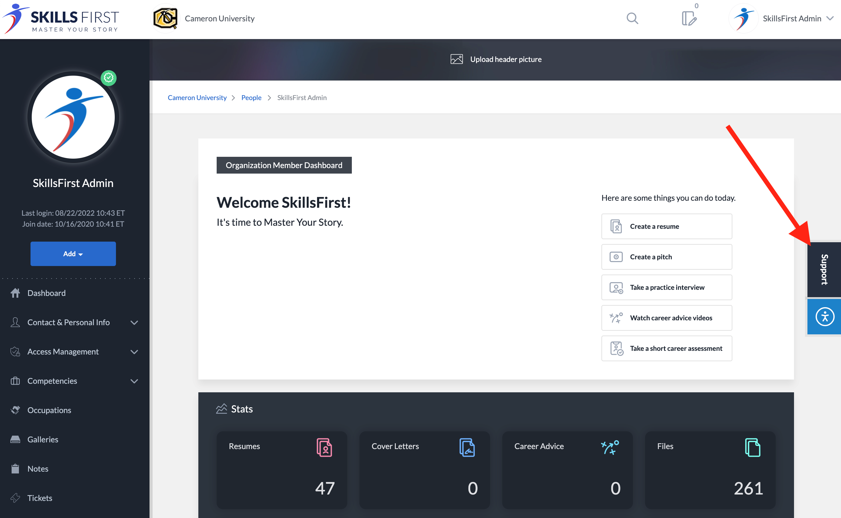 SkillsFirst Support screenshot
