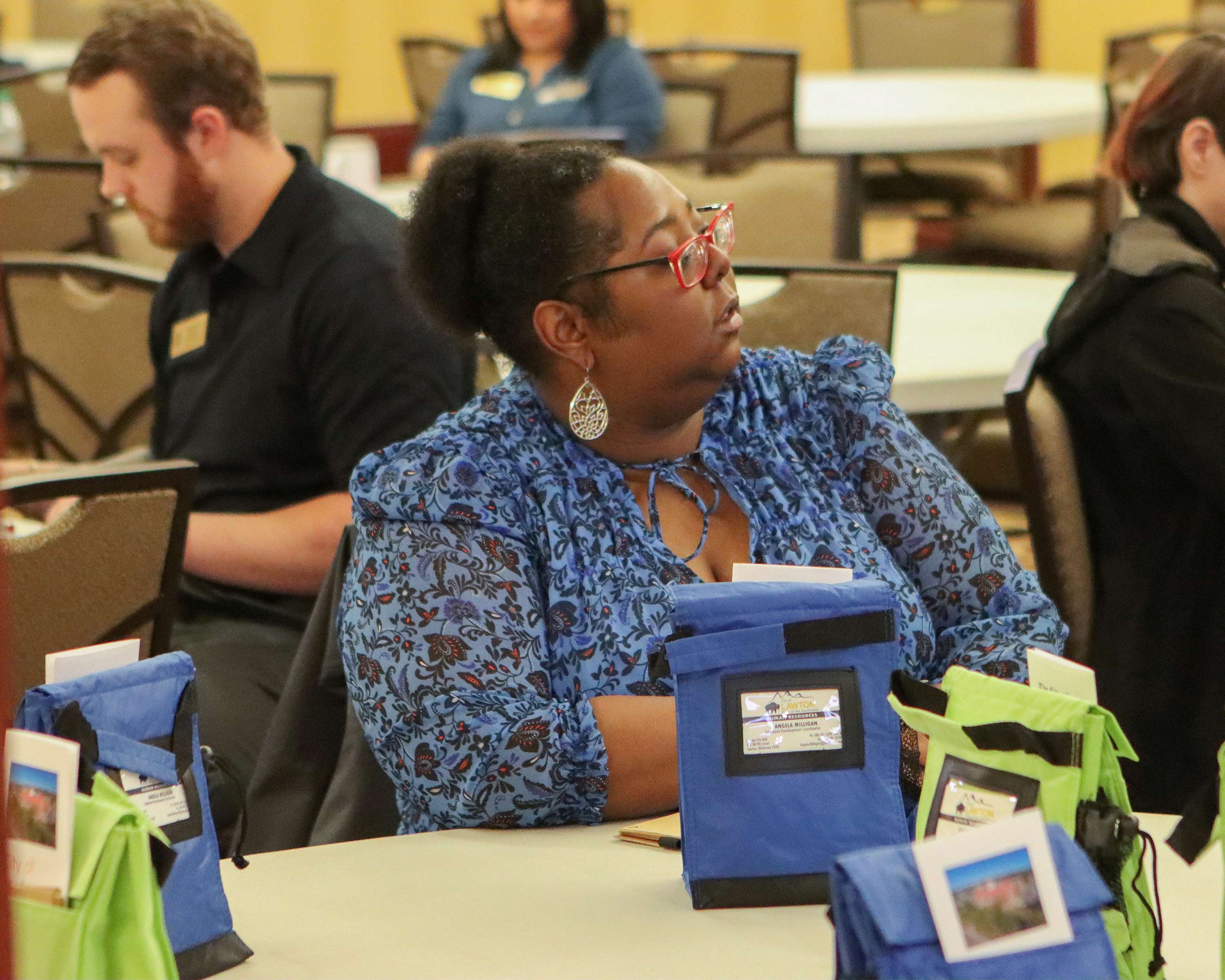 Students sitting in City of Lawton conference room.