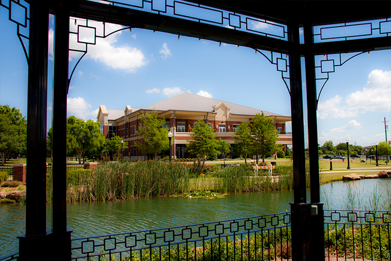 McCasland pond and gazebo