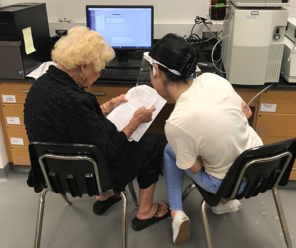 Dr. Nalley with Chemistry student