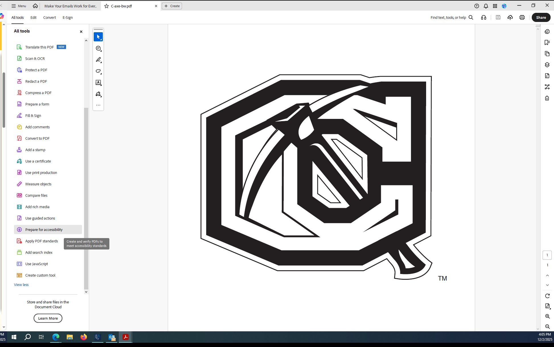 Prepare for Accessibility screenshot