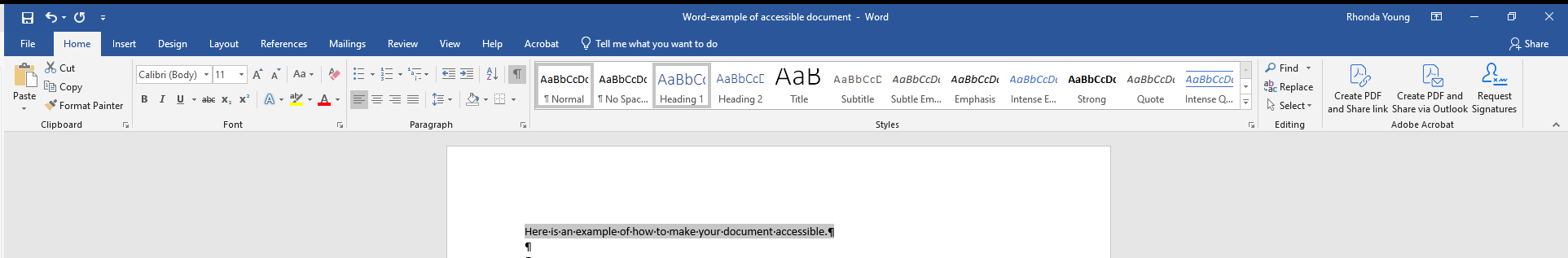 Heading Styles screenshot
