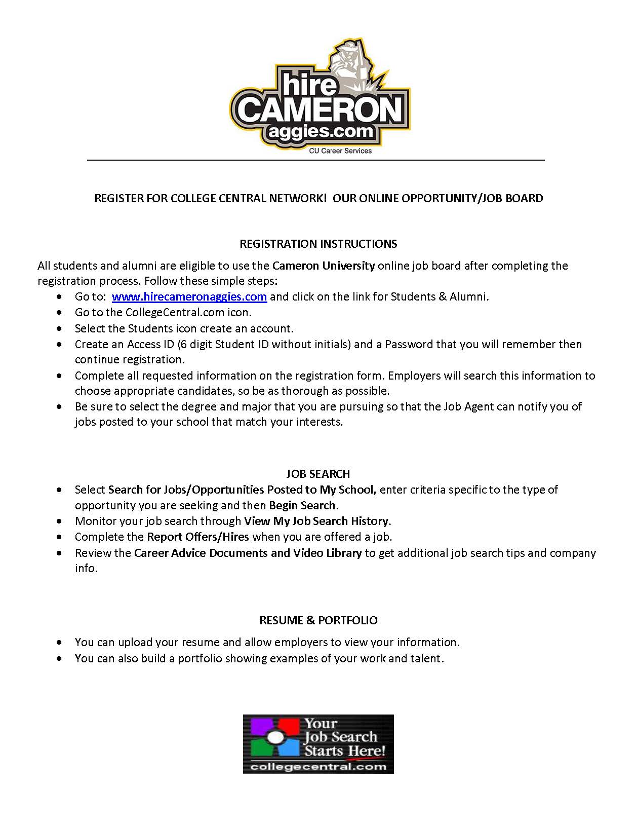 Hire Cameron Aggies College Central Network 