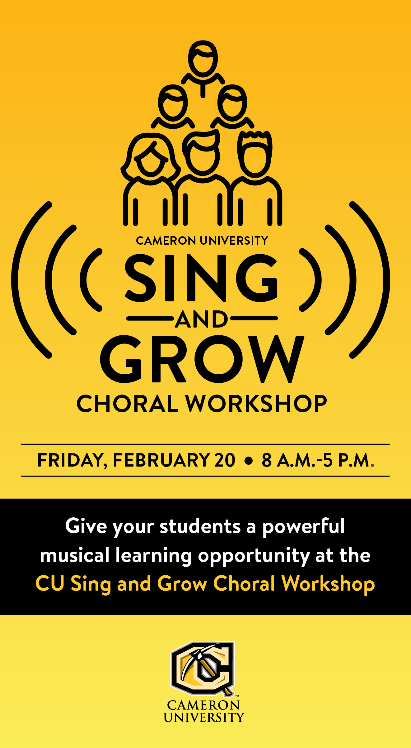 Flyer for CU Sing and Grow Choral Workshop