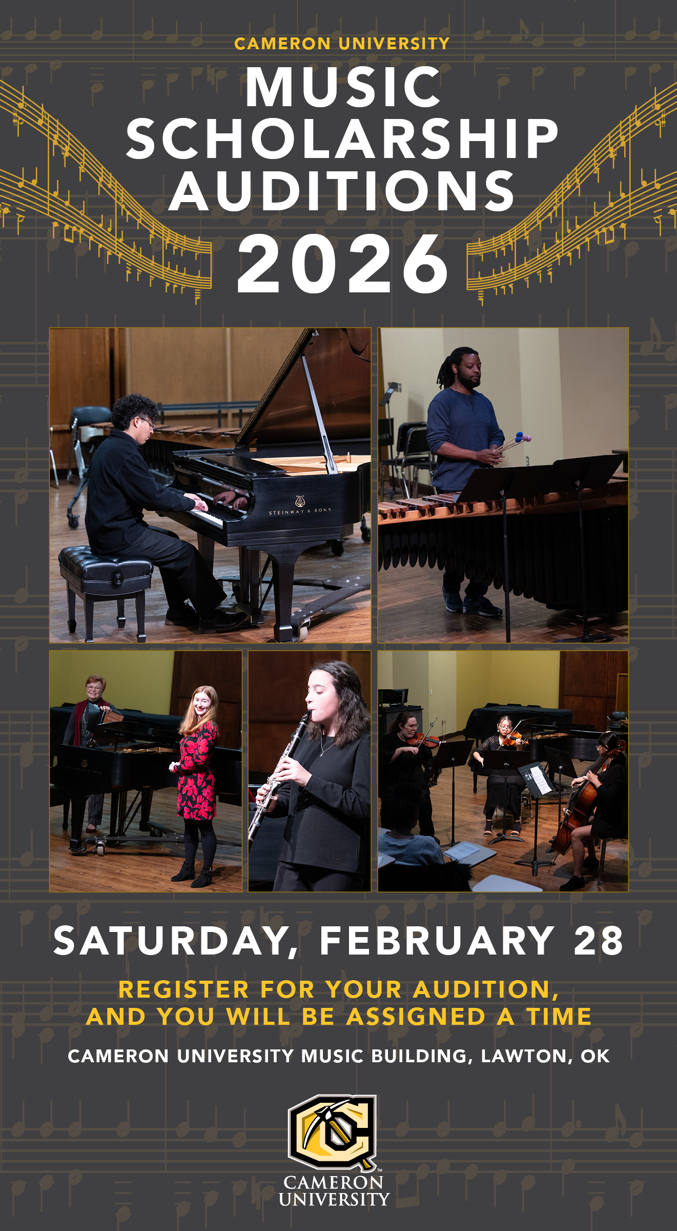 Music Scholarship Auditions Saturday, Feb. 28, 2026
